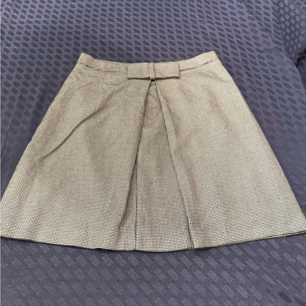 LOFT Checkered Tan Mini Skirt